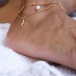 Imagem de Pearl ankle bracelet | golden