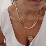 Picture of Pearl & shine locket necklace | golden