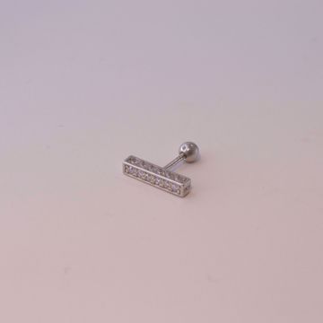 Picture of Square pavé piercing | silver