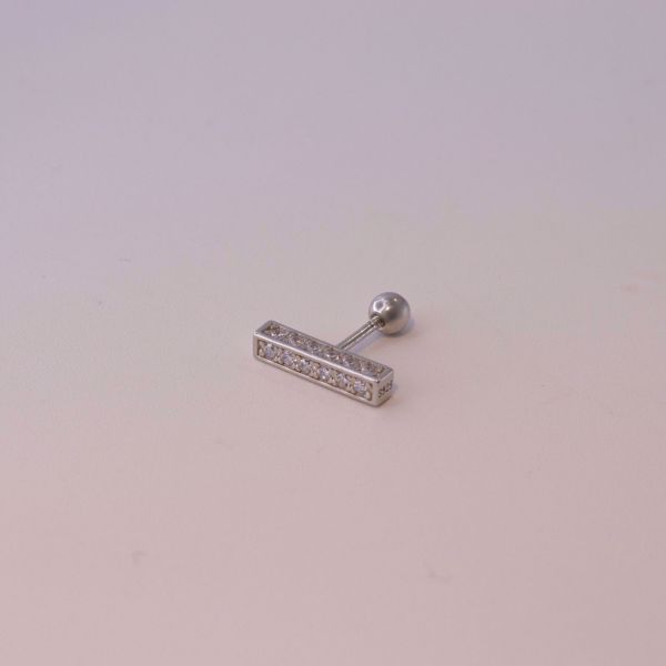 Picture of Square pavé piercing | silver