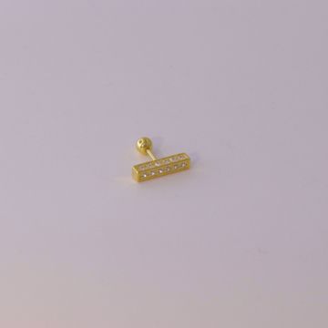 Picture of Square pavé piercing | golden