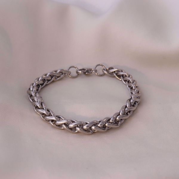 Imagem de Rosário wheat chain bracelet | silver
