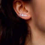 Picture of Birds climber earrings | silver