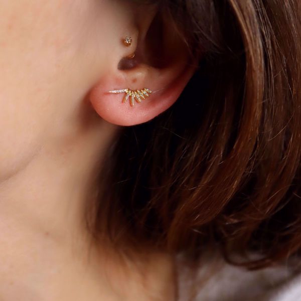 Picture of Iris climber earrings | golden
