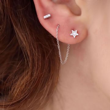 Picture of Star chain earring | silver