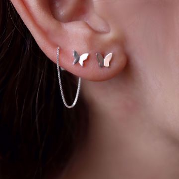 Imagem de Butterfly stud earring | silver