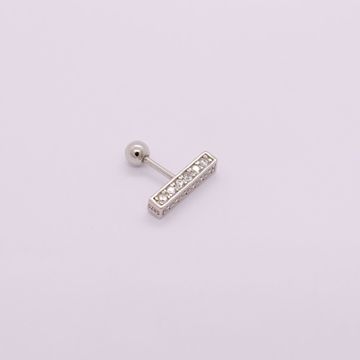 Picture of Square pavé piercing | silver