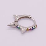 Imagem de Rainbow & Spikes huggie earring | silver